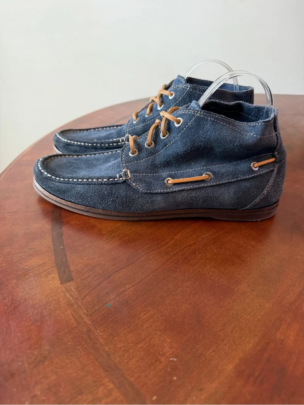 Florsheim Blue Suede Ankle Boots Men’s Size 10 Moccasins Boat Shoes